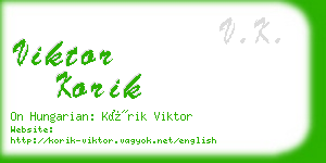 viktor korik business card